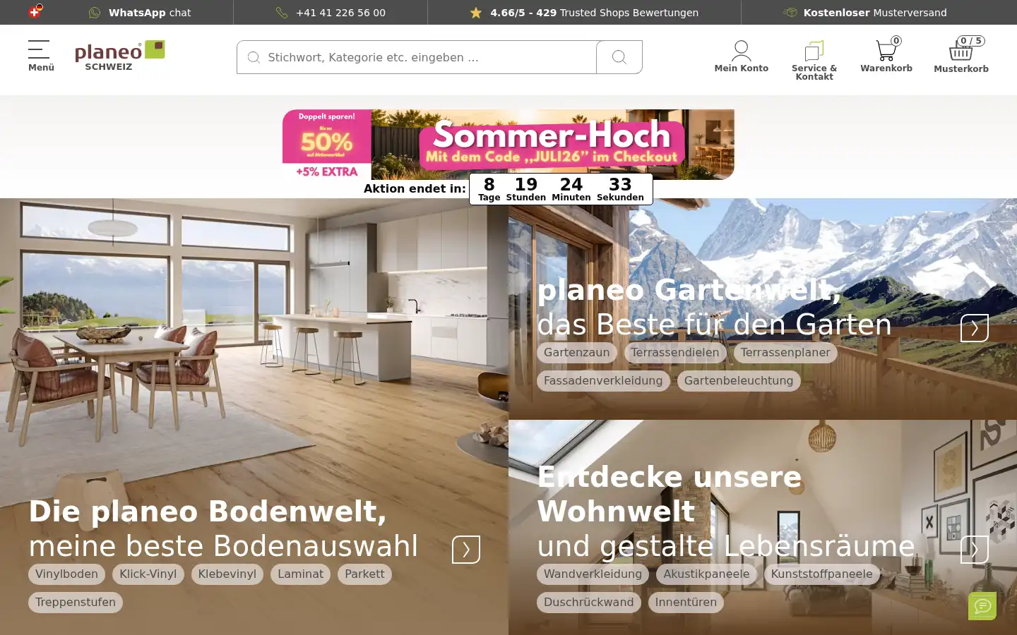 Screenshot of planeo.ch