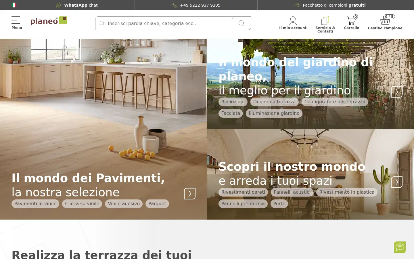 Screenshot of planeo-shop.it