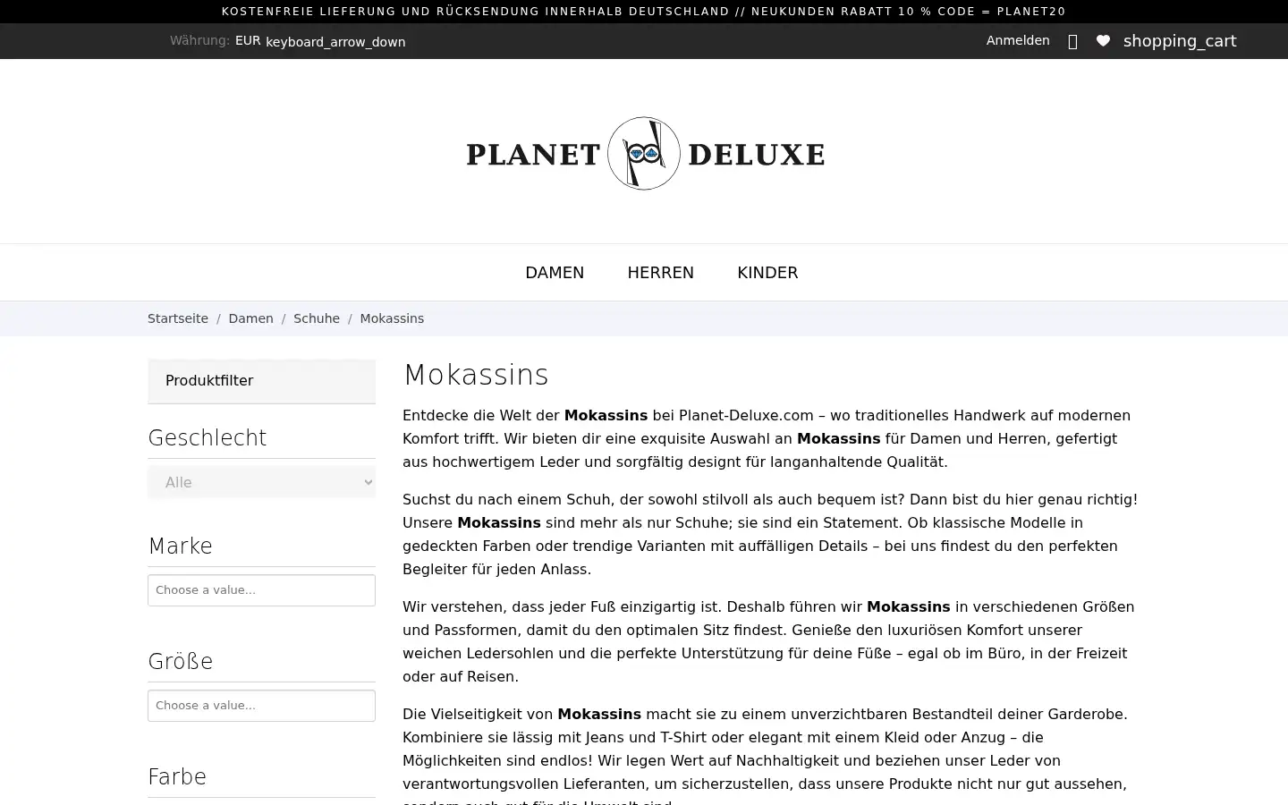 Screenshot of planet-deluxe.com