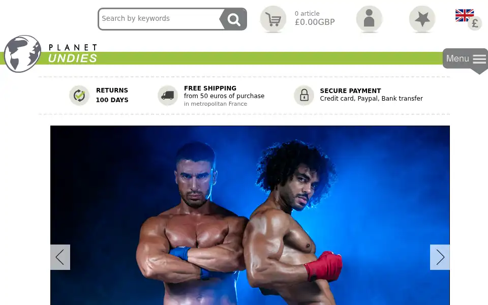Screenshot of planet-undies.com