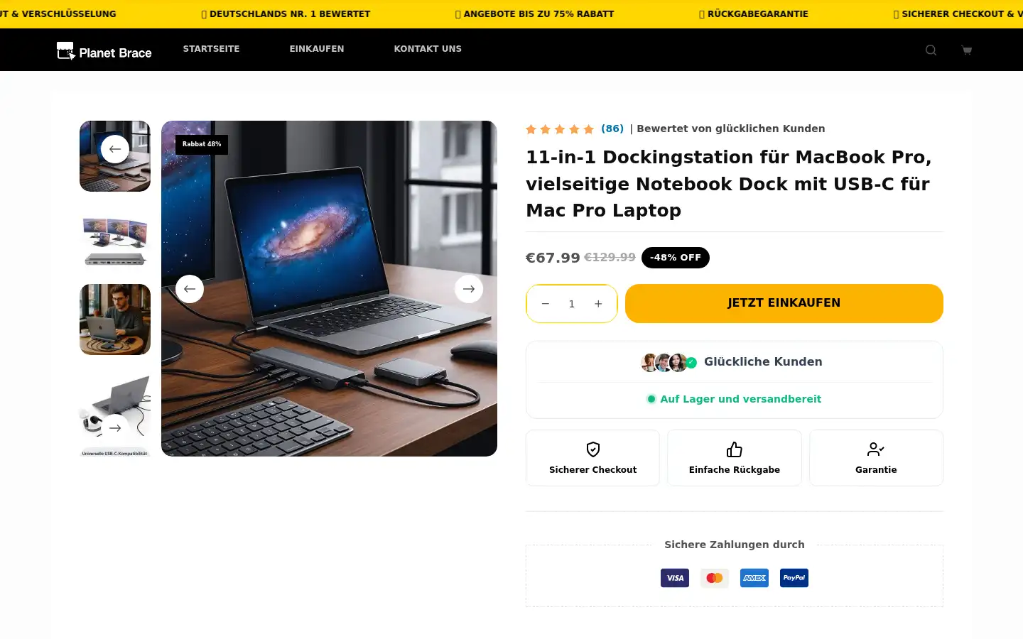Screenshot of planetbrace.com