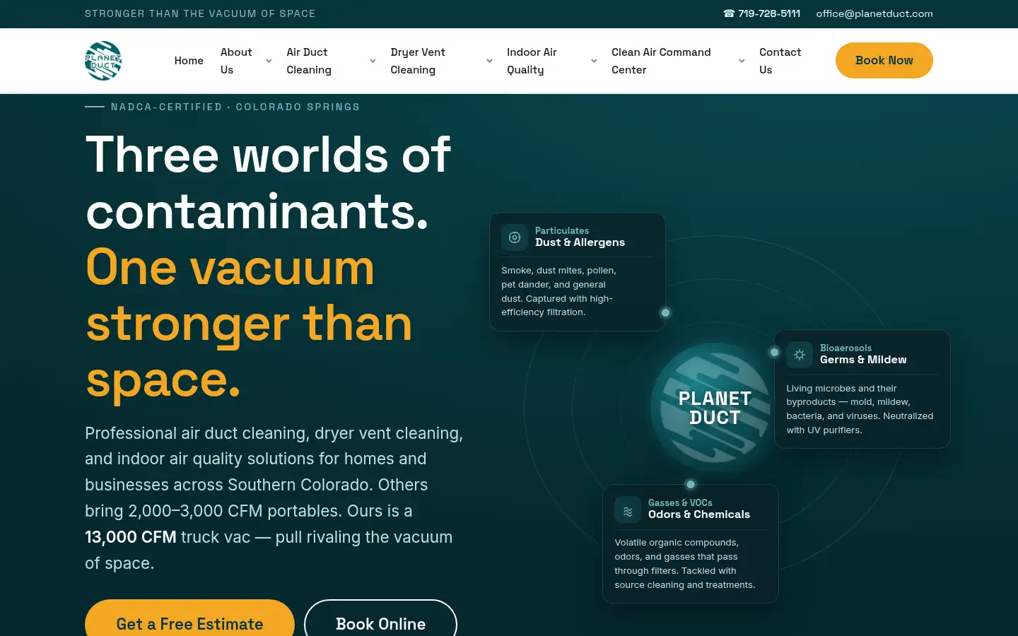 Screenshot of planetduct.com