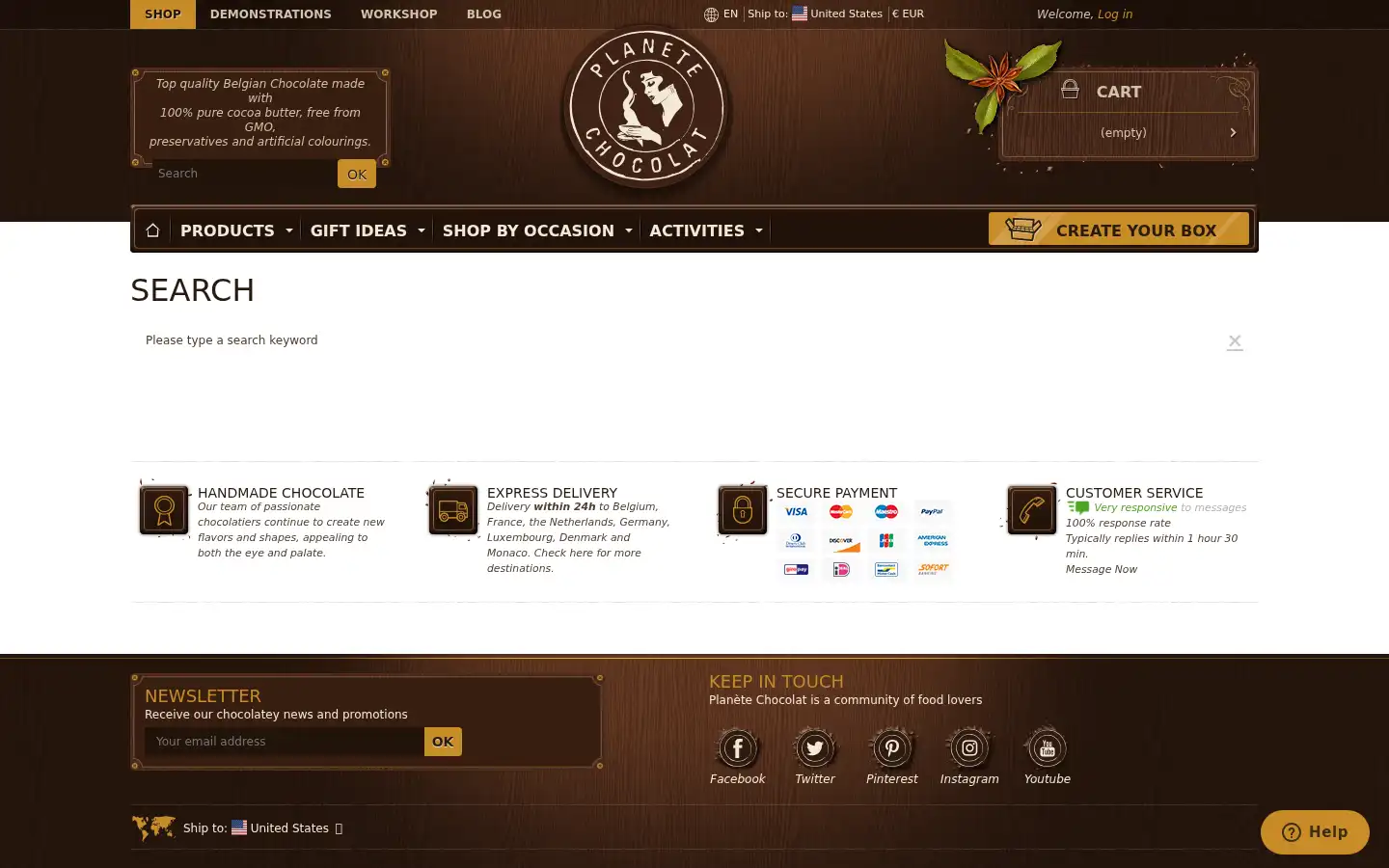 Screenshot of planetechocolat.com
