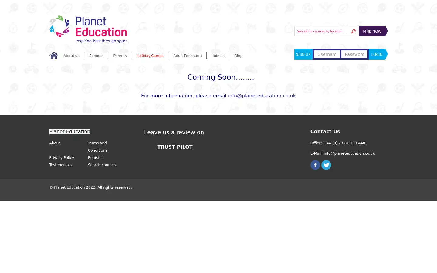 Screenshot of planeteducation.co.uk