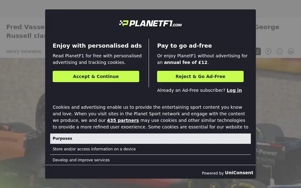 Screenshot of planetf1.com