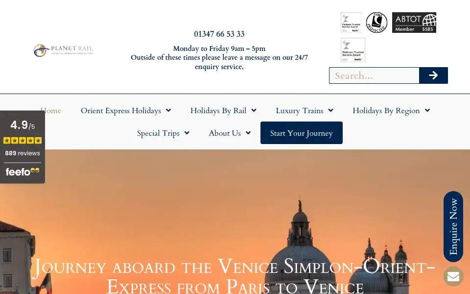 Screenshot of planetrail.co.uk