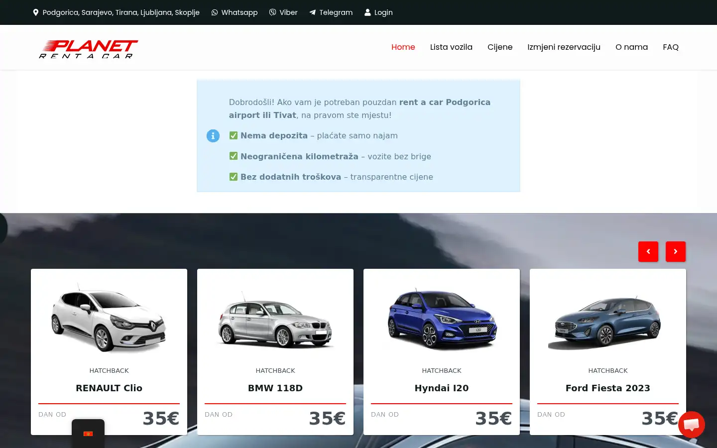 Screenshot of planetrentacar.me