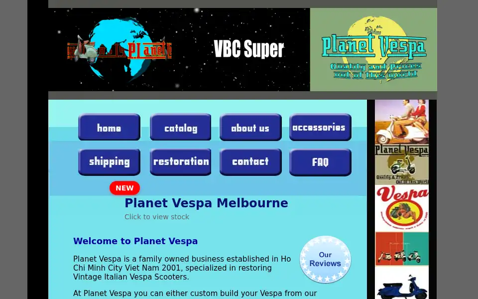 Screenshot of planetvespa.net