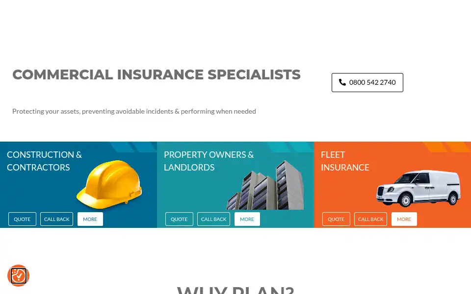 Screenshot of planinsurance.co.uk