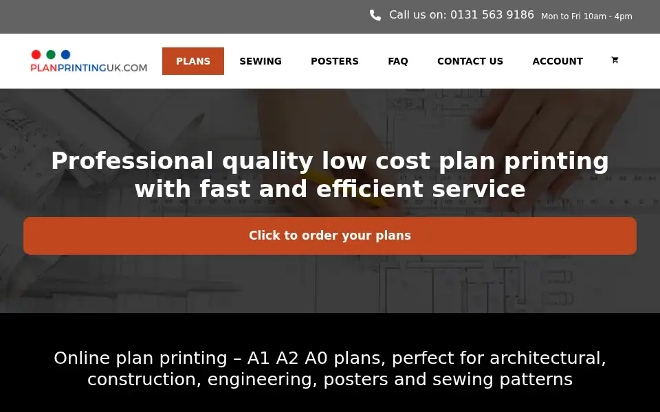 Screenshot of planprintinguk.com