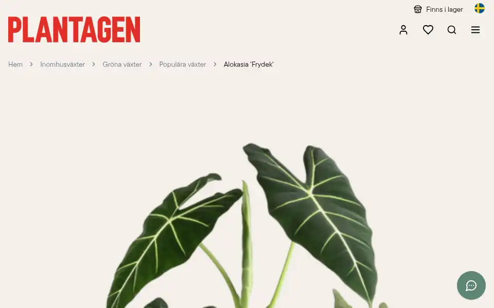 Screenshot of plantagen.se