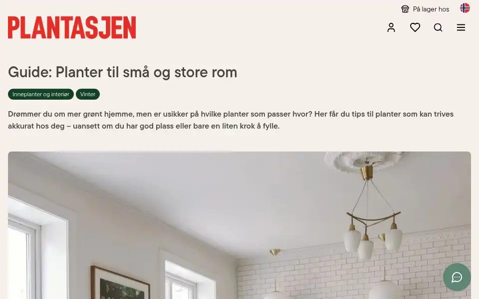 Screenshot of plantasjen.no
