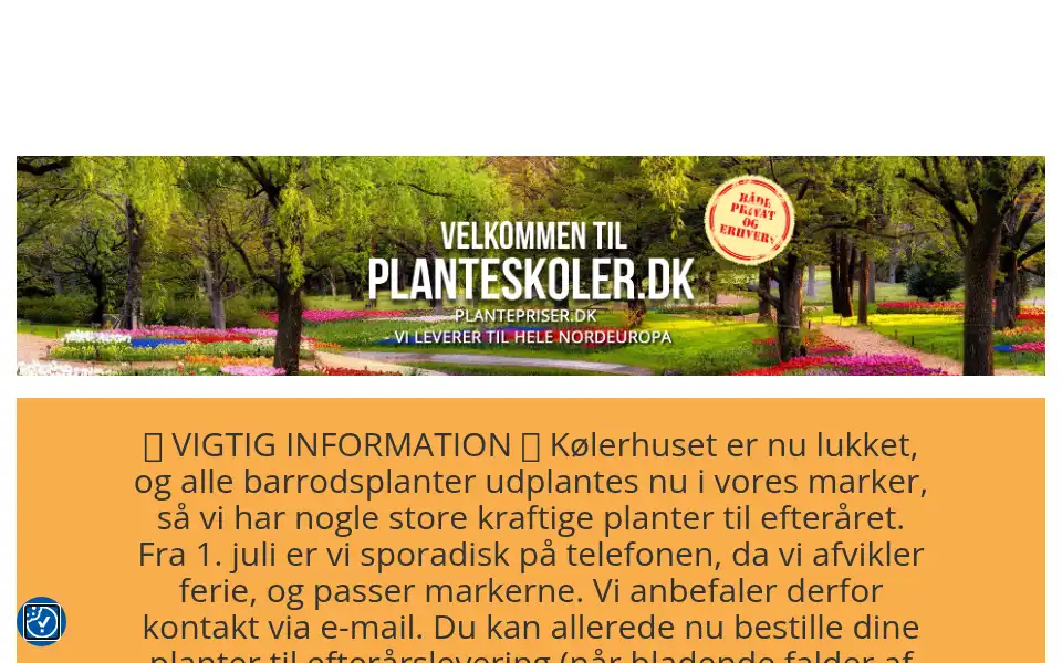 Screenshot of planteskoler.dk