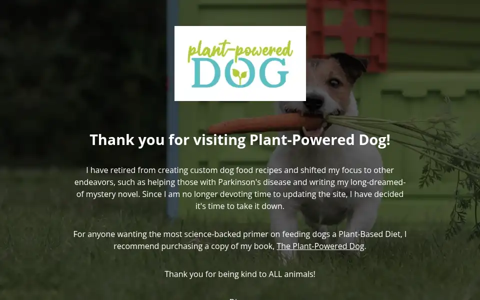 Screenshot of plantpowereddog.com