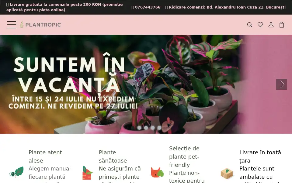 Screenshot of plantropic.ro