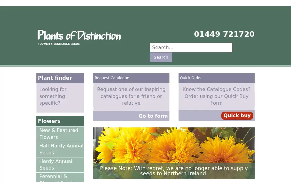 Screenshot of plantsofdistinction.co.uk