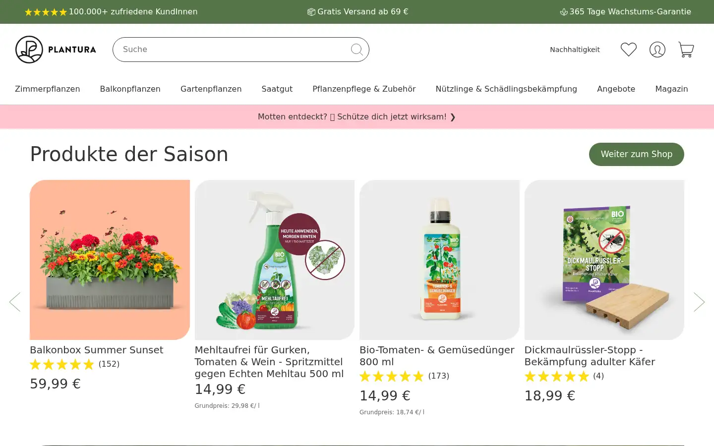 Screenshot of plantura.garden