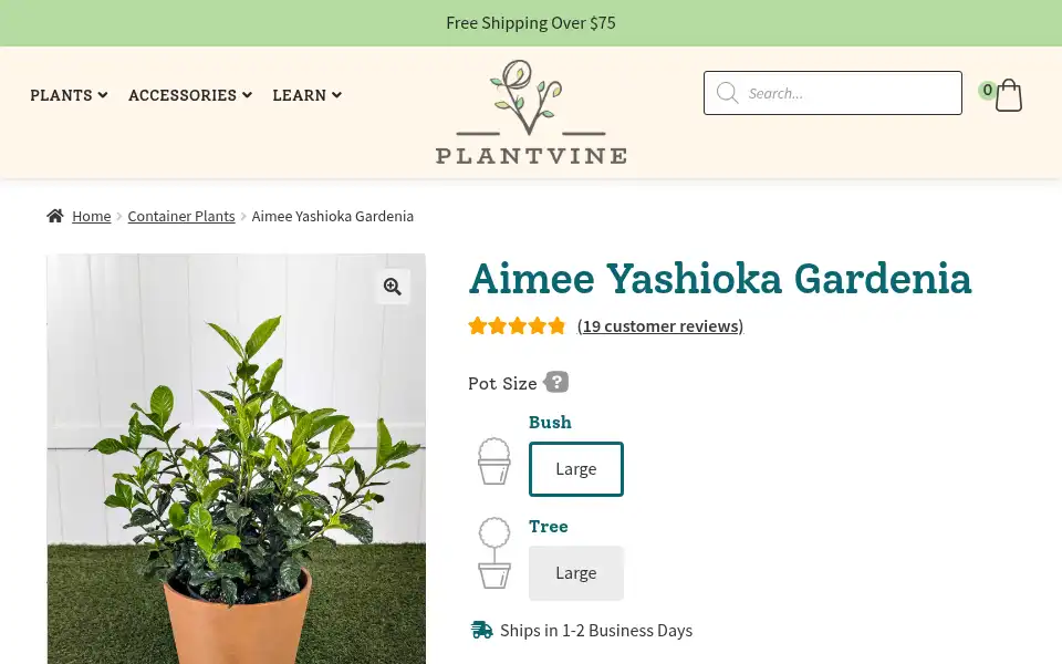 Screenshot of plantvine.com