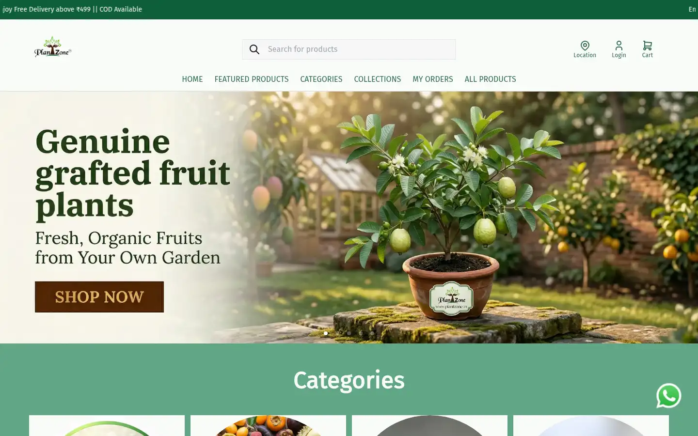 Screenshot of plantzone.in