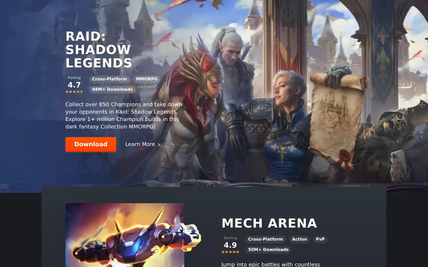 Screenshot of plarium.com