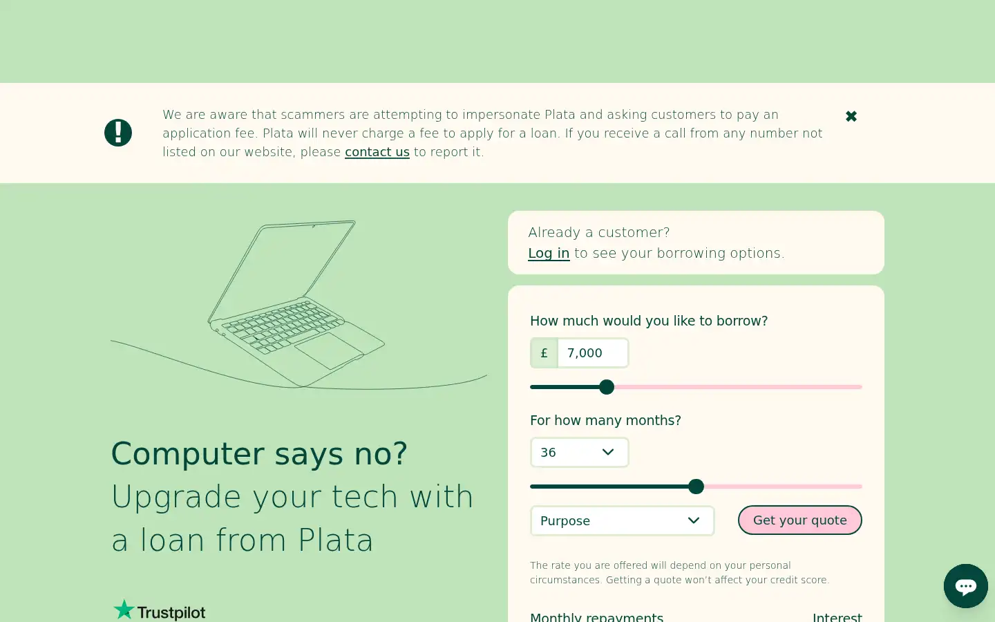 Screenshot of plata.com