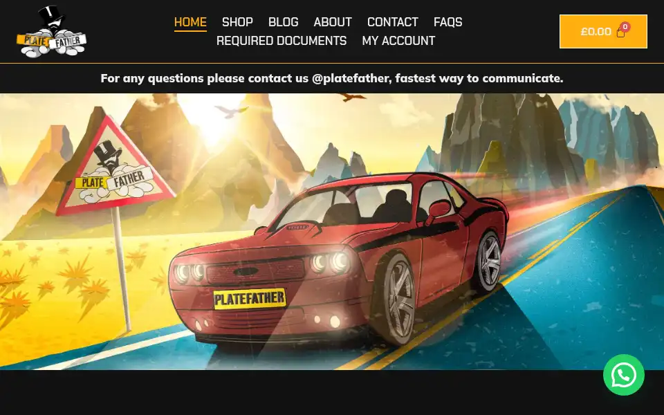Screenshot of platefather.co.uk