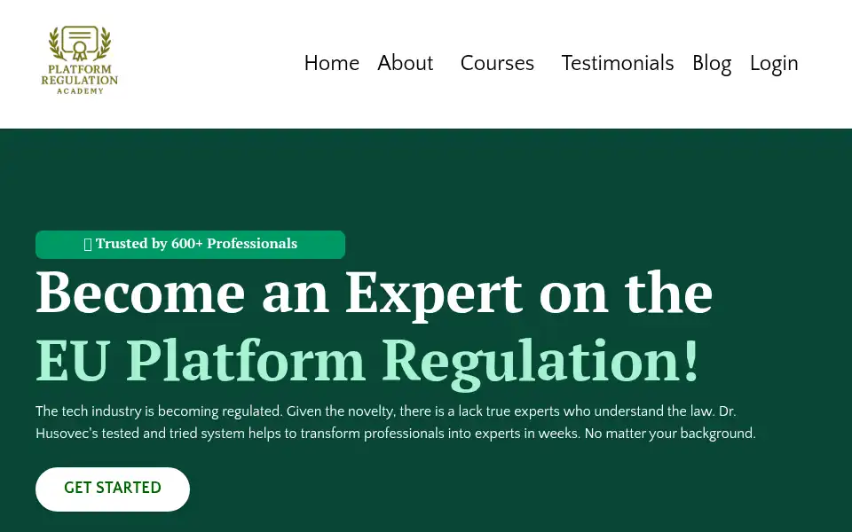 Screenshot of platform.courses