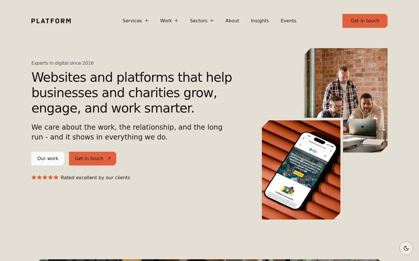 Screenshot of platform.team