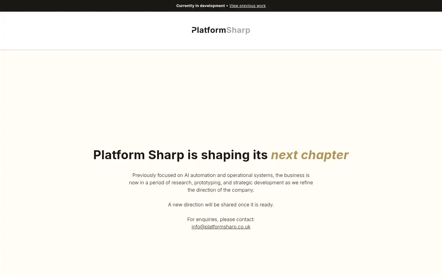 Screenshot of platformsharp.co.uk