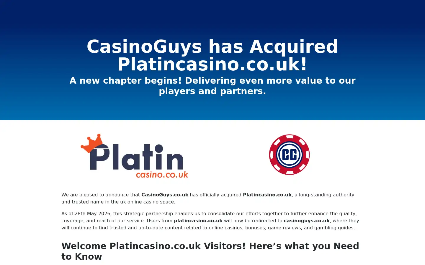 Screenshot of platincasino.co.uk