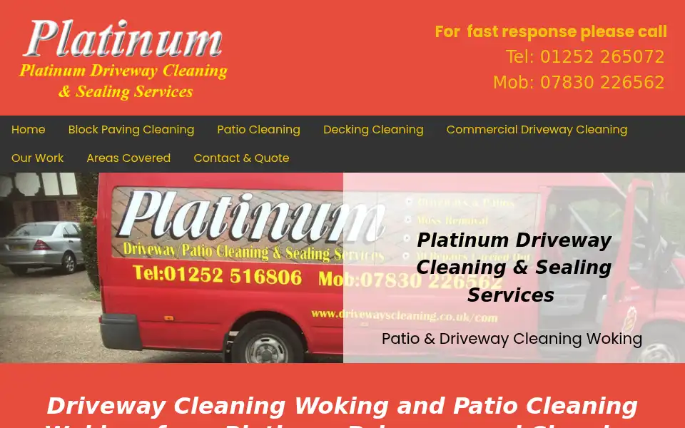 Screenshot of platinum-driveway-cleaning.co.uk