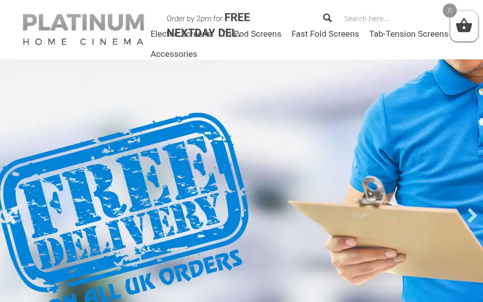 Screenshot of platinumhomecinema.co.uk