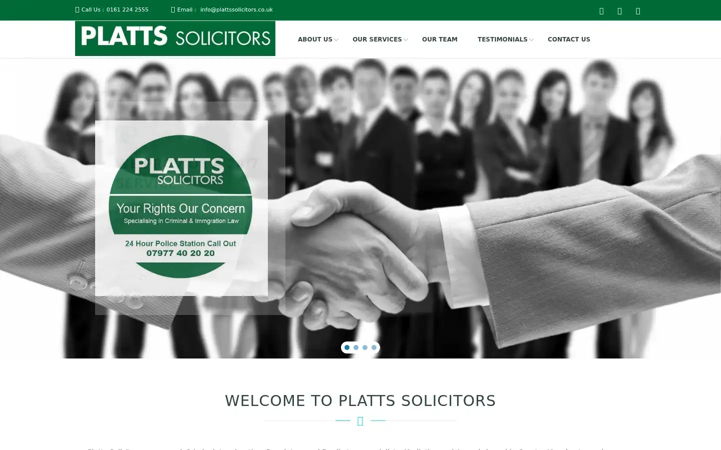 Screenshot of plattssolicitors.co.uk