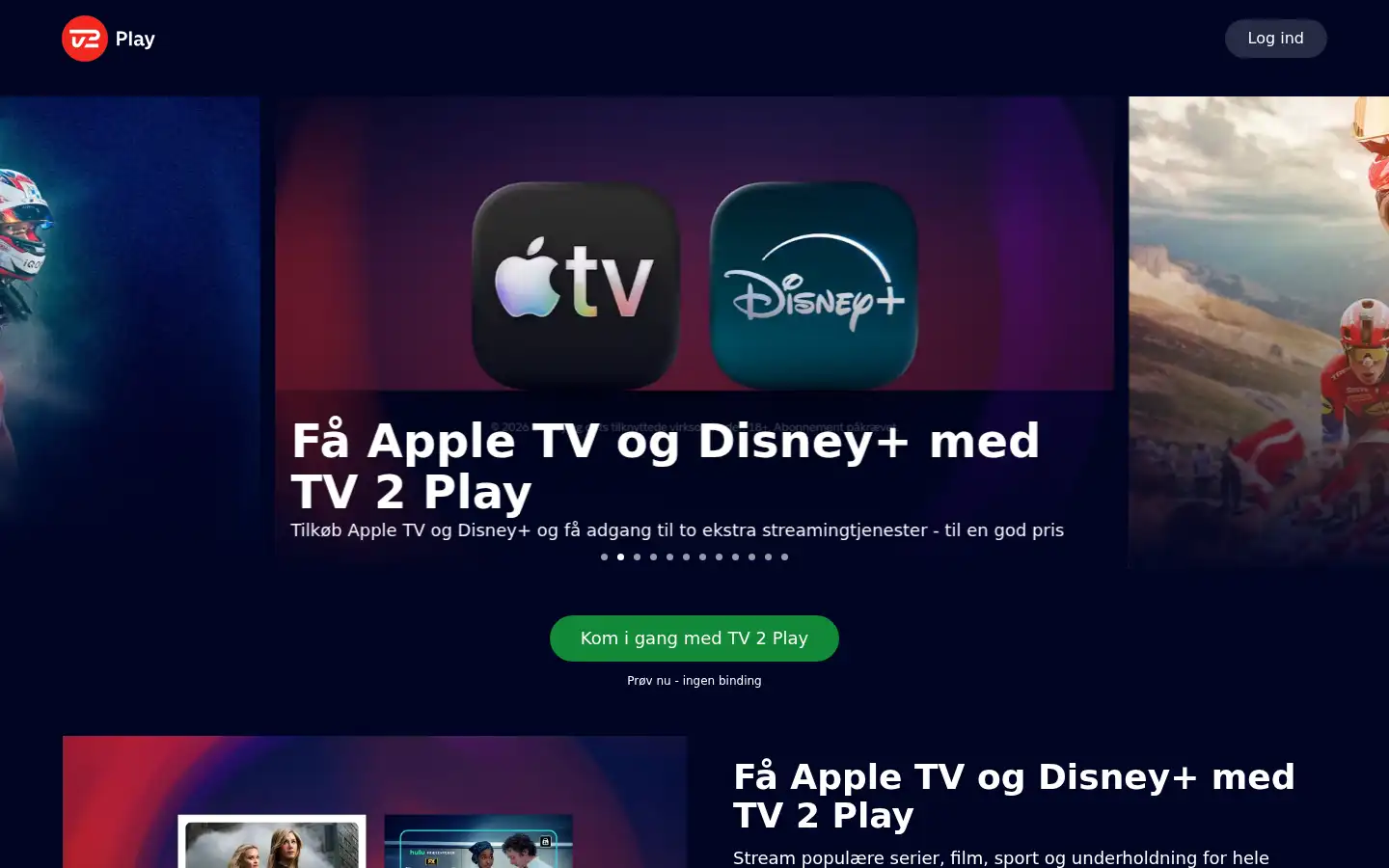 Screenshot of play.tv2.dk