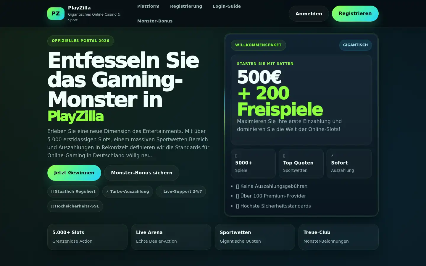 Screenshot of play-zilla-official.com