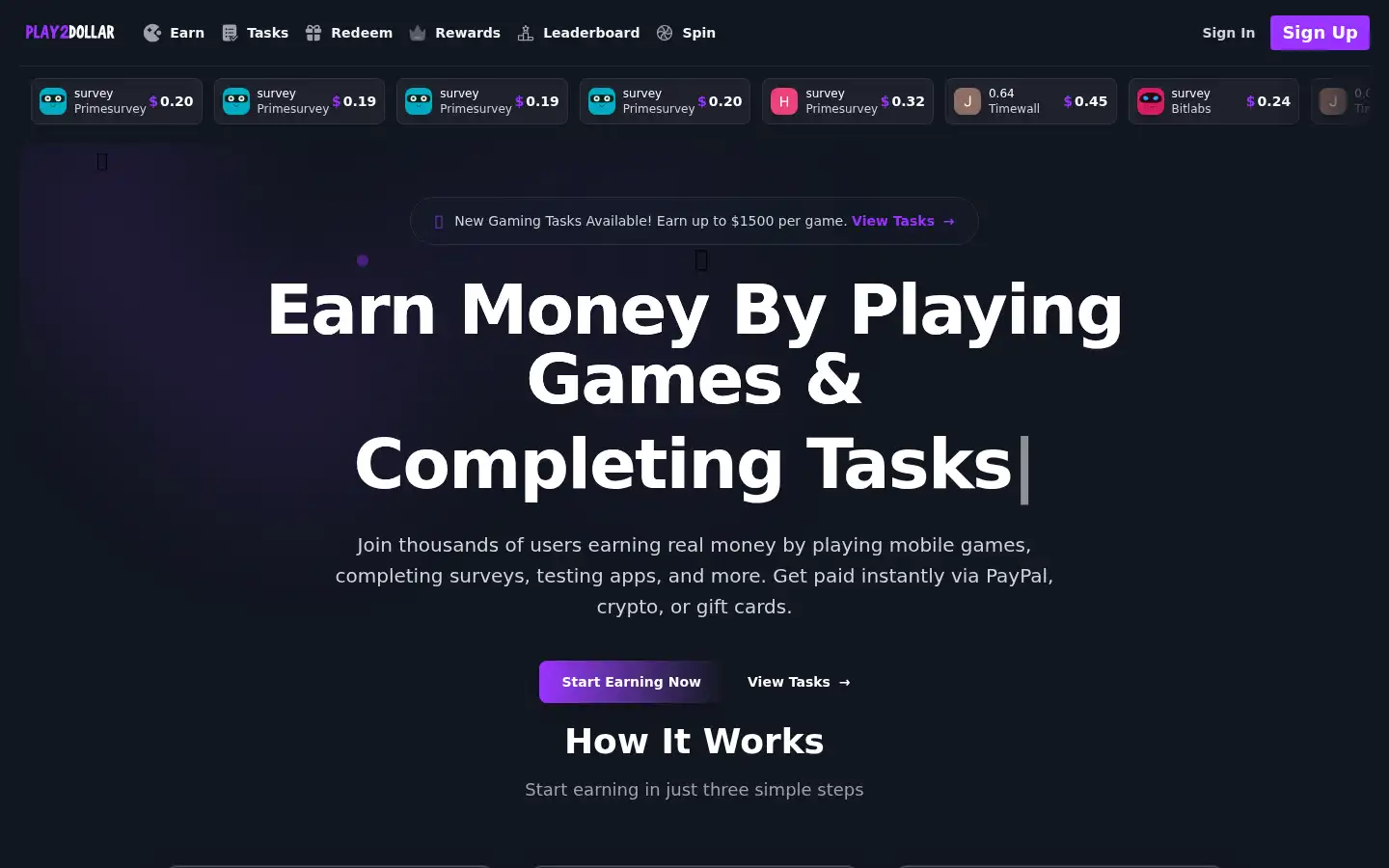 Screenshot of play2dollar.com