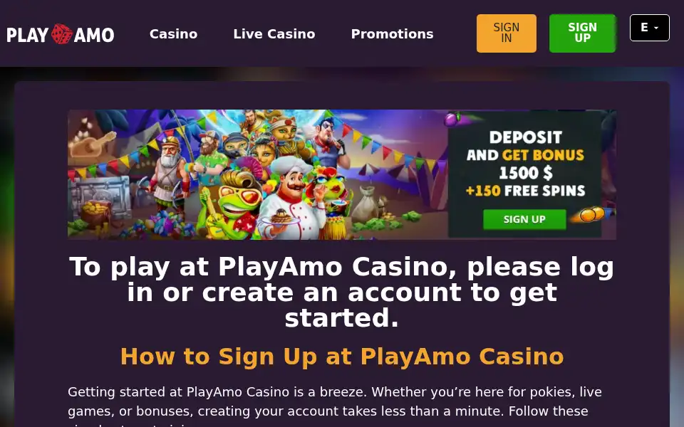 Screenshot of playamo-casino.co