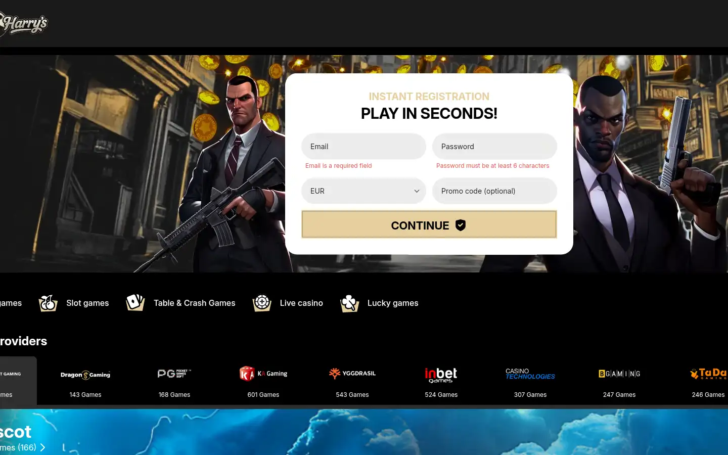 Screenshot of playatharrys.co