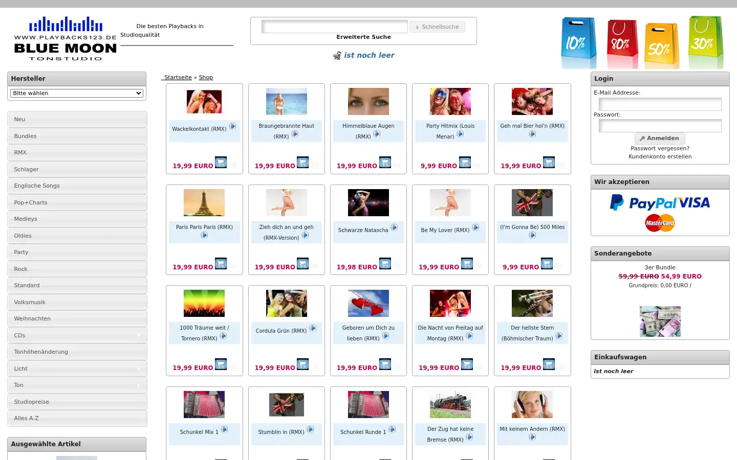 Screenshot of playbacks123.de