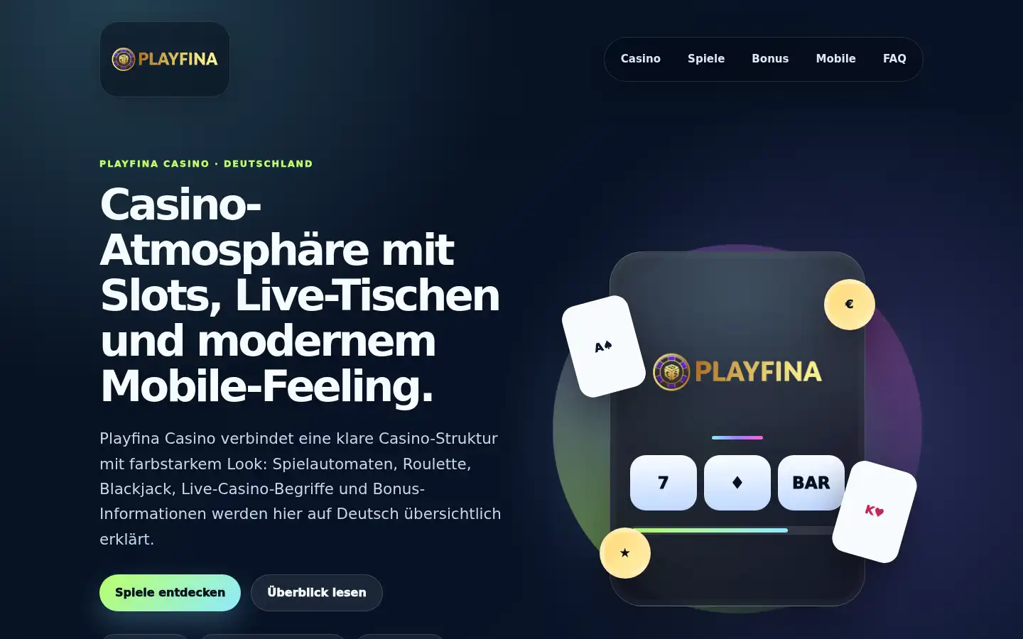 Screenshot of playfina1casino.de