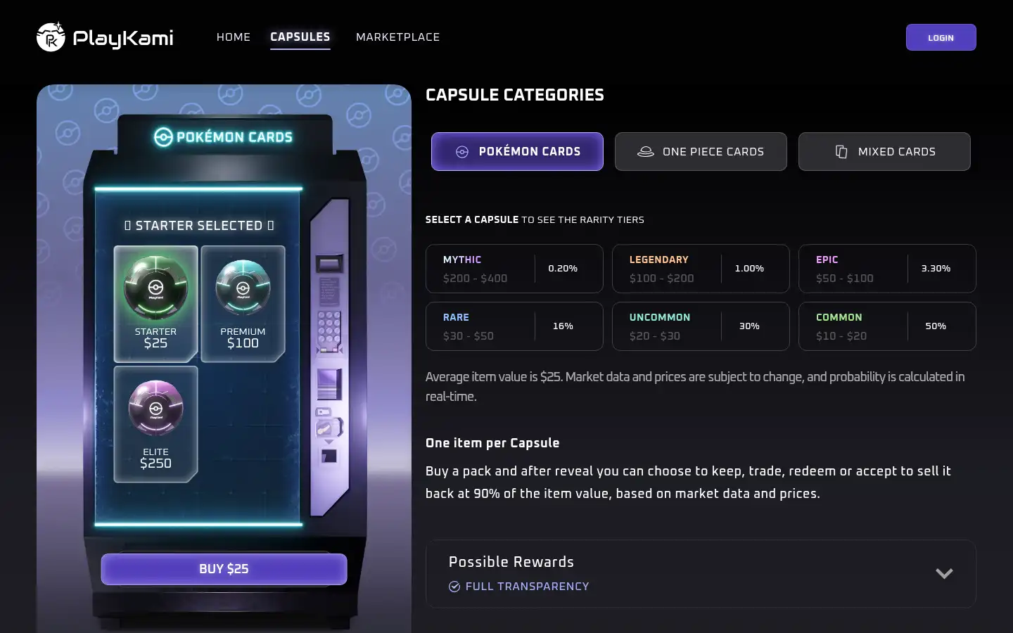 Screenshot of playkami.io