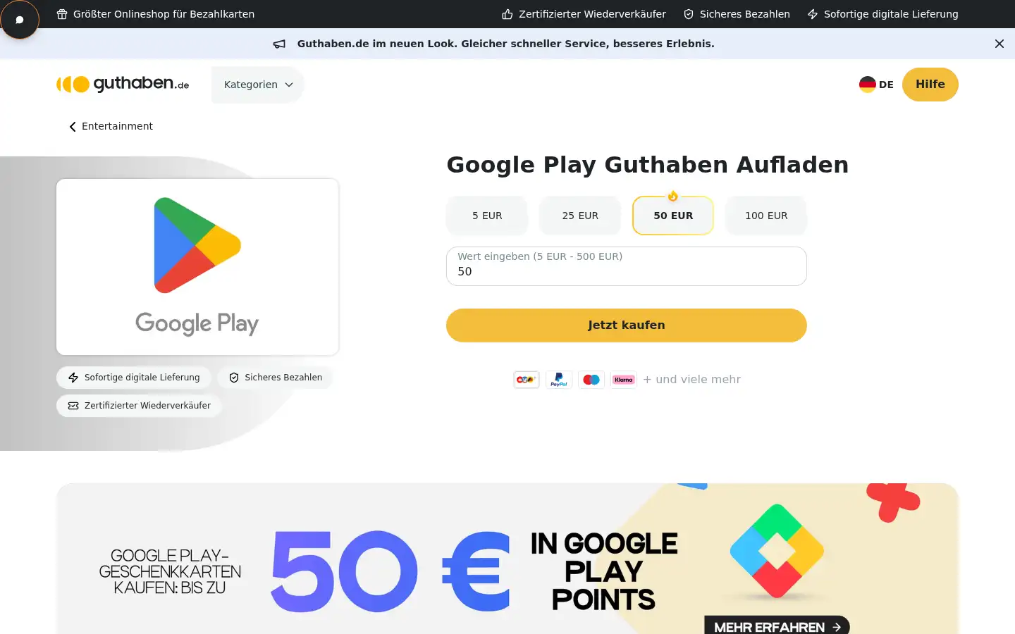 Screenshot of playkarte.de