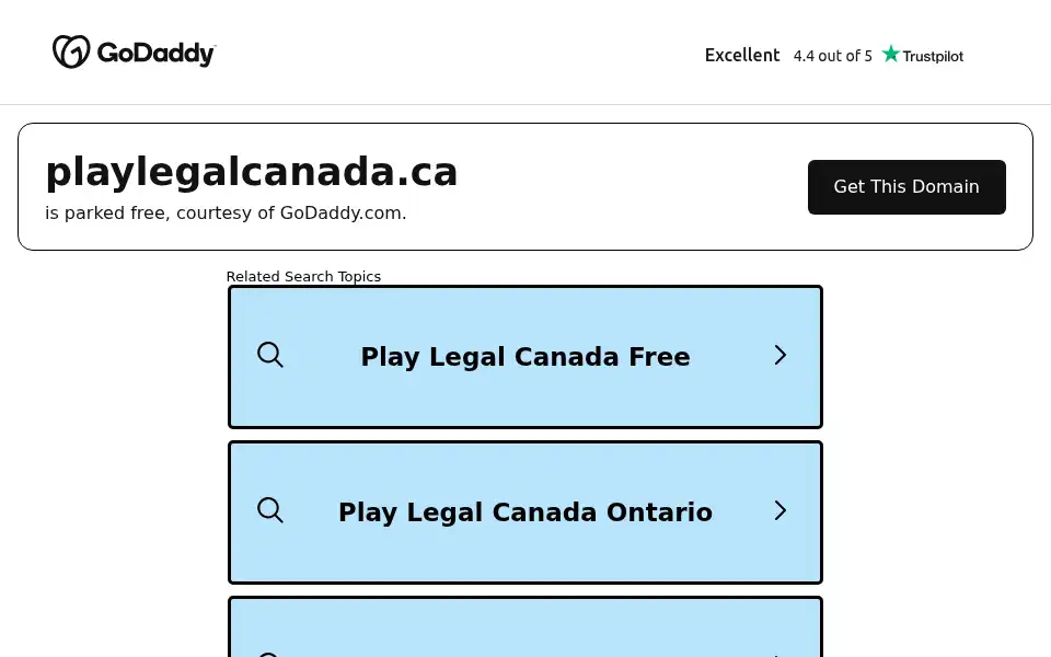 Screenshot of playlegalcanada.ca