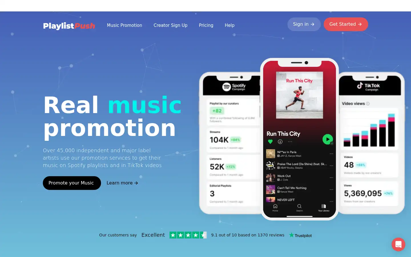 Screenshot of playlistpush.com