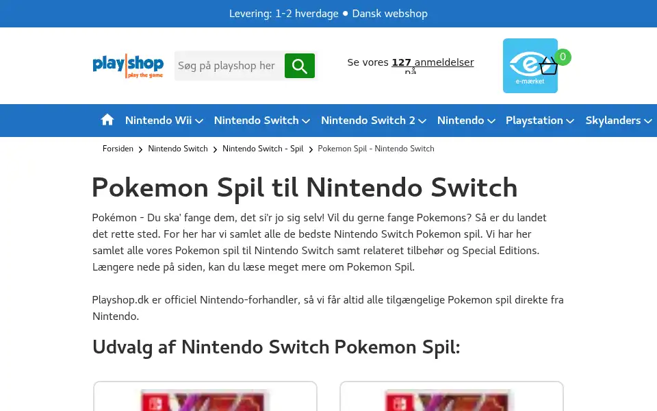 Screenshot of playshop.dk