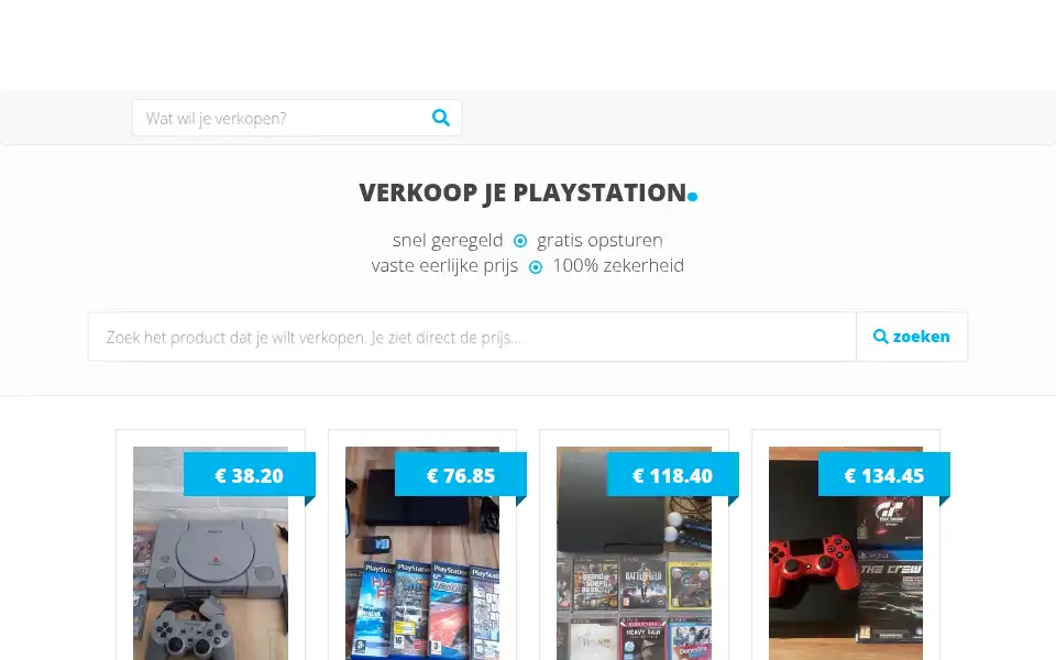 Screenshot of playstationverkopen.nl