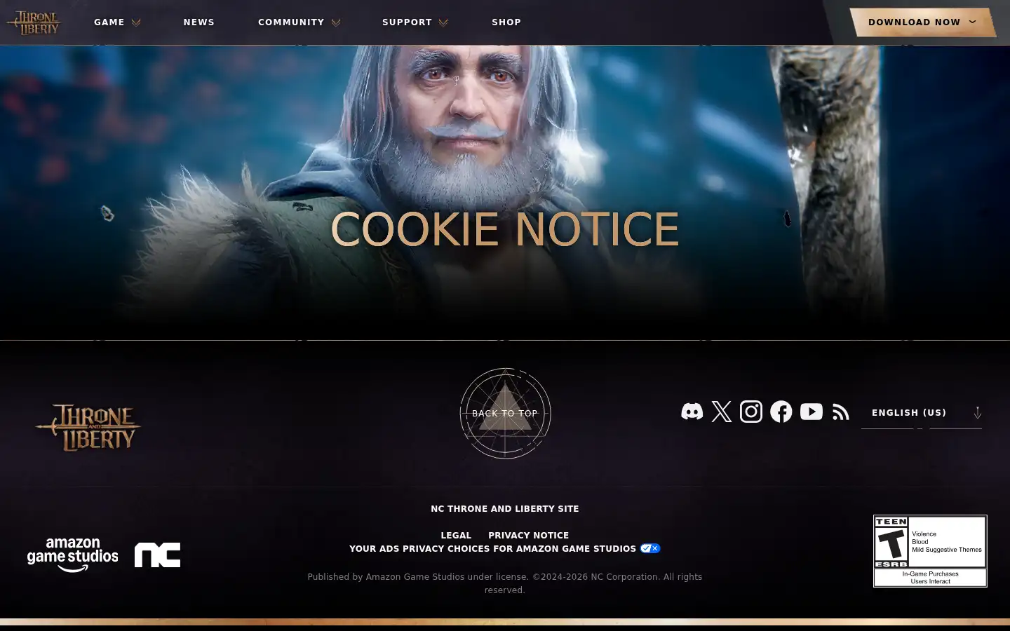 Screenshot of playthroneandliberty.com