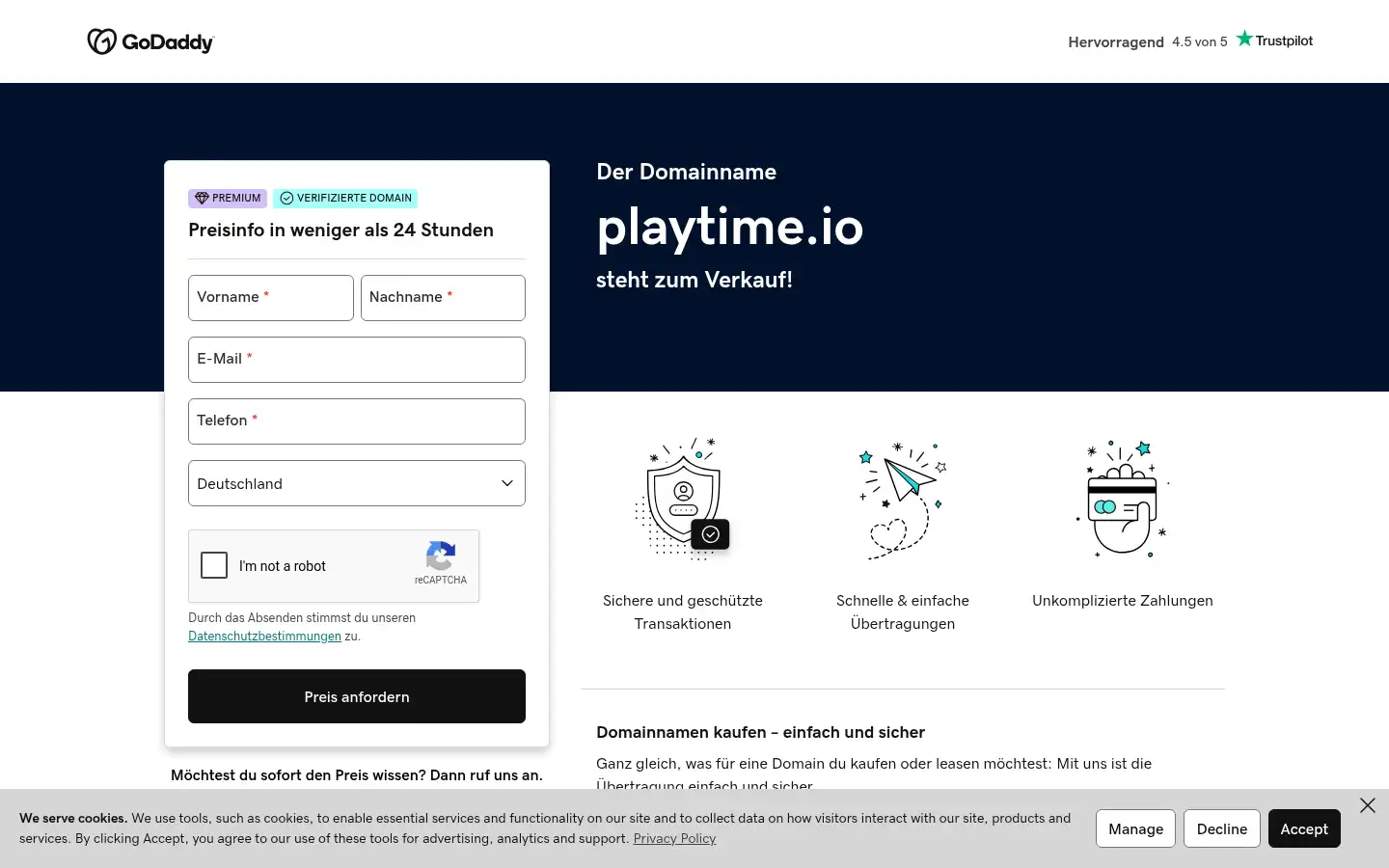 Screenshot of playtime.io