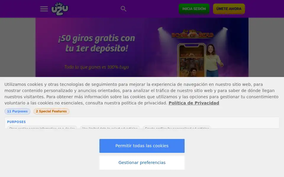 Screenshot of playuzu.com