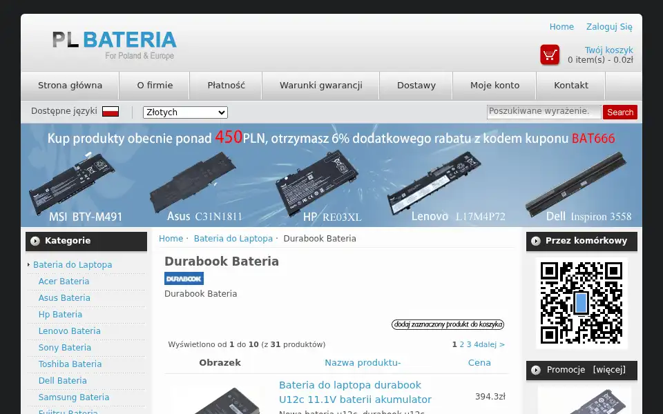 Screenshot of plbateria.pl